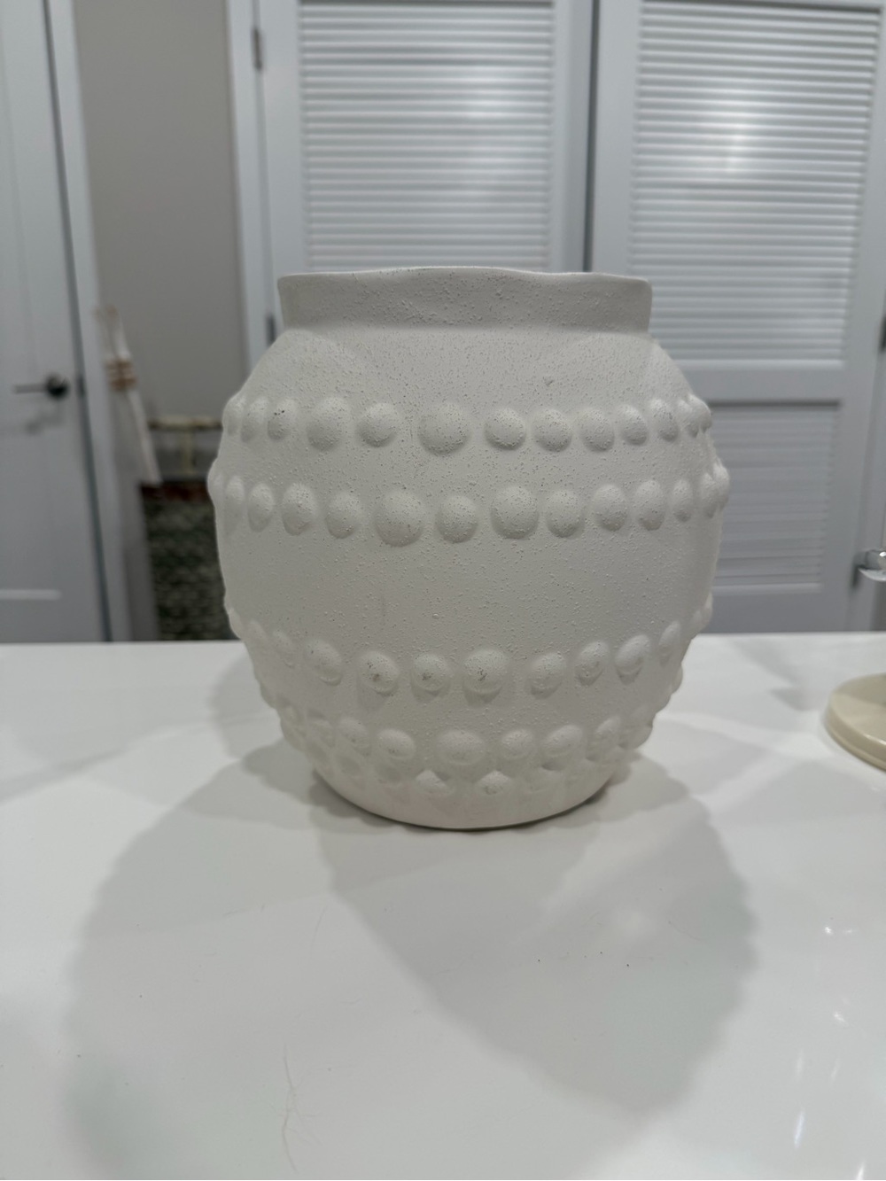 Textured White Ceramic Decorative Vase